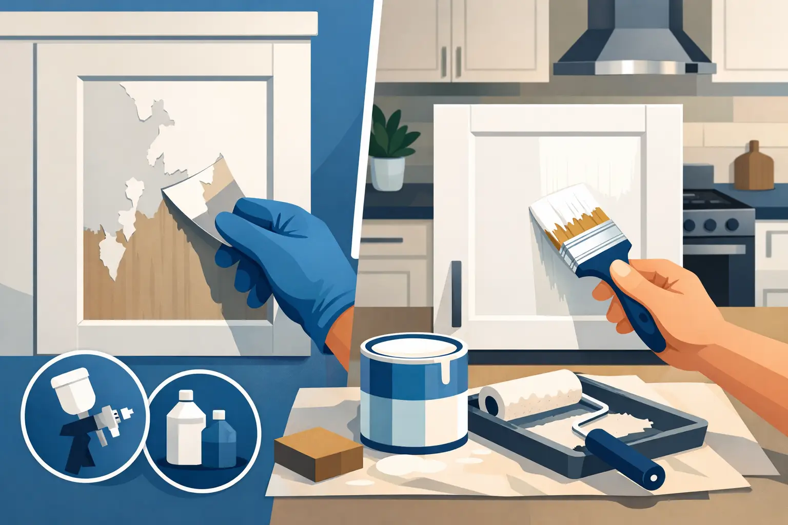 How to Repaint Peeling Kitchen Doors Properly