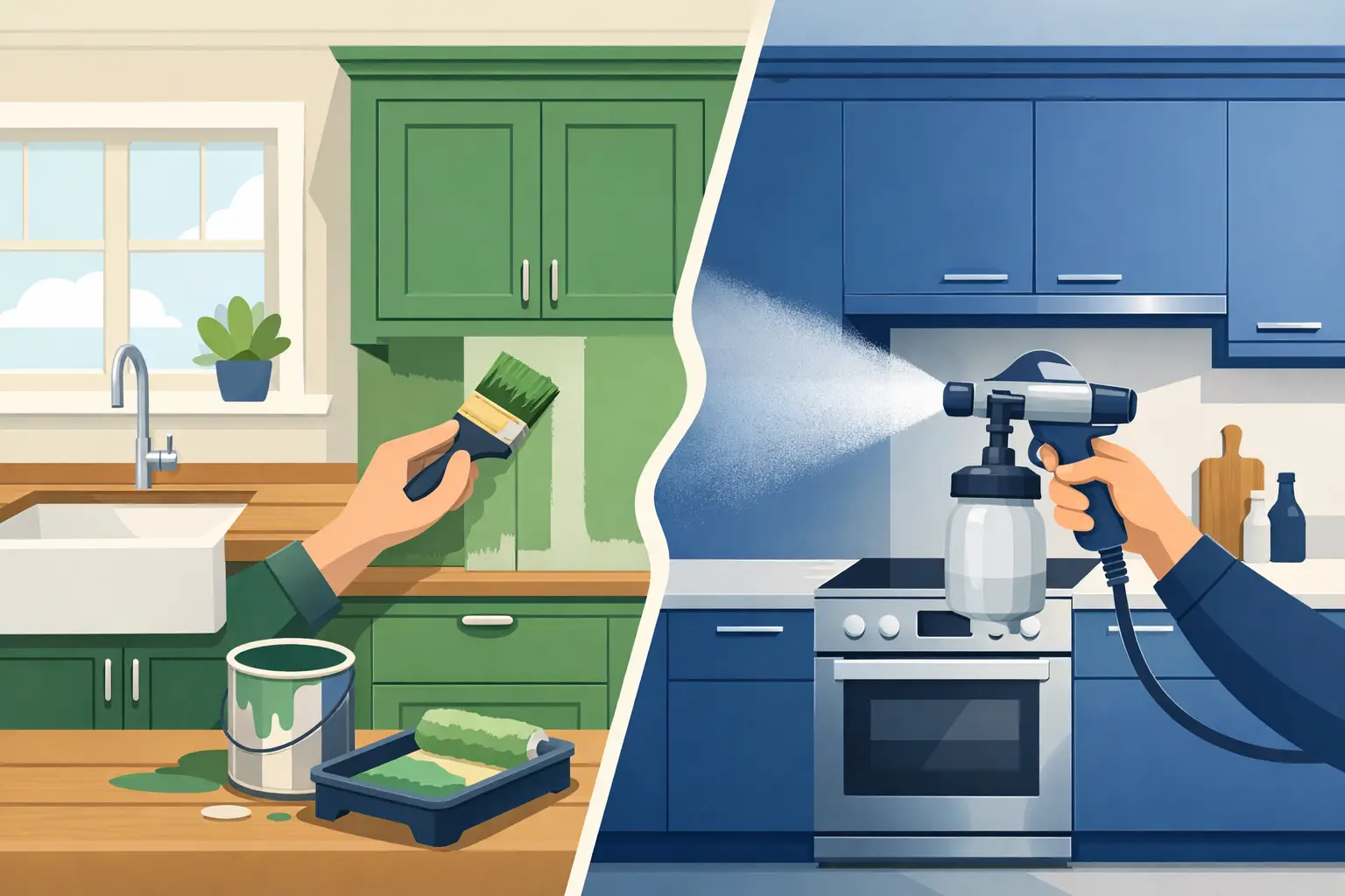 Painted Kitchens vs Sprayed Kitchens