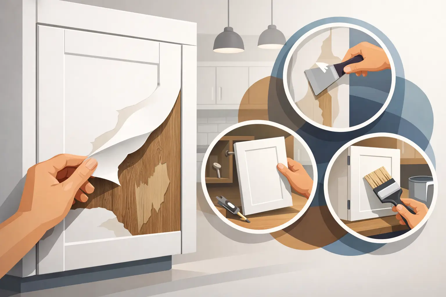 Can Peeling Cabinet Doors Be Fixed? Your Options