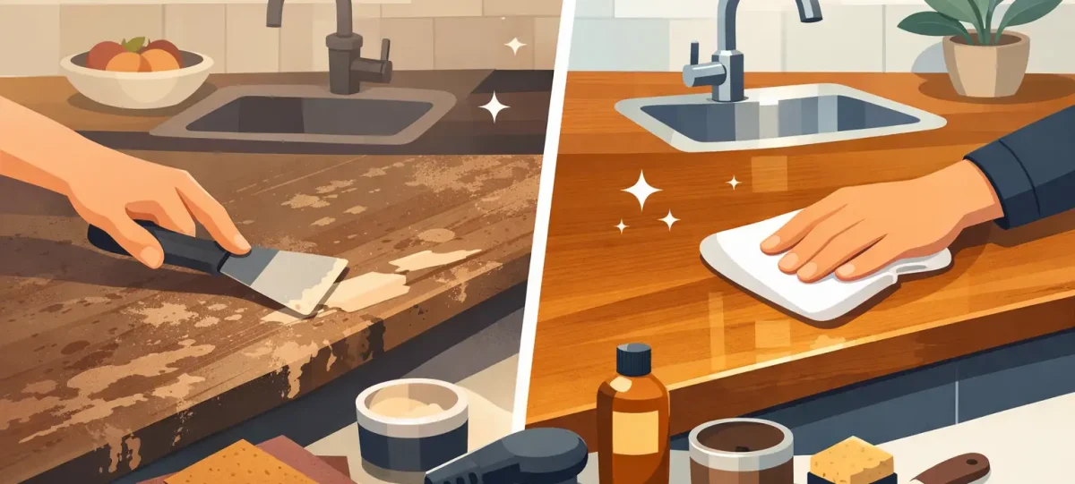 How to Restore Worn Worktops Properly