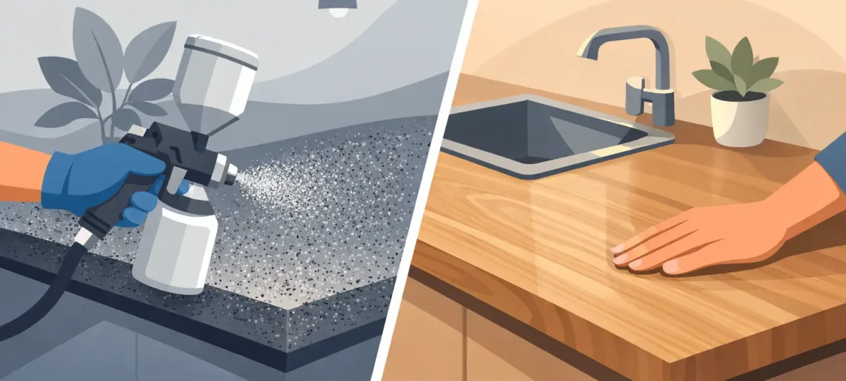 Spray Granite vs Laminate Worktops