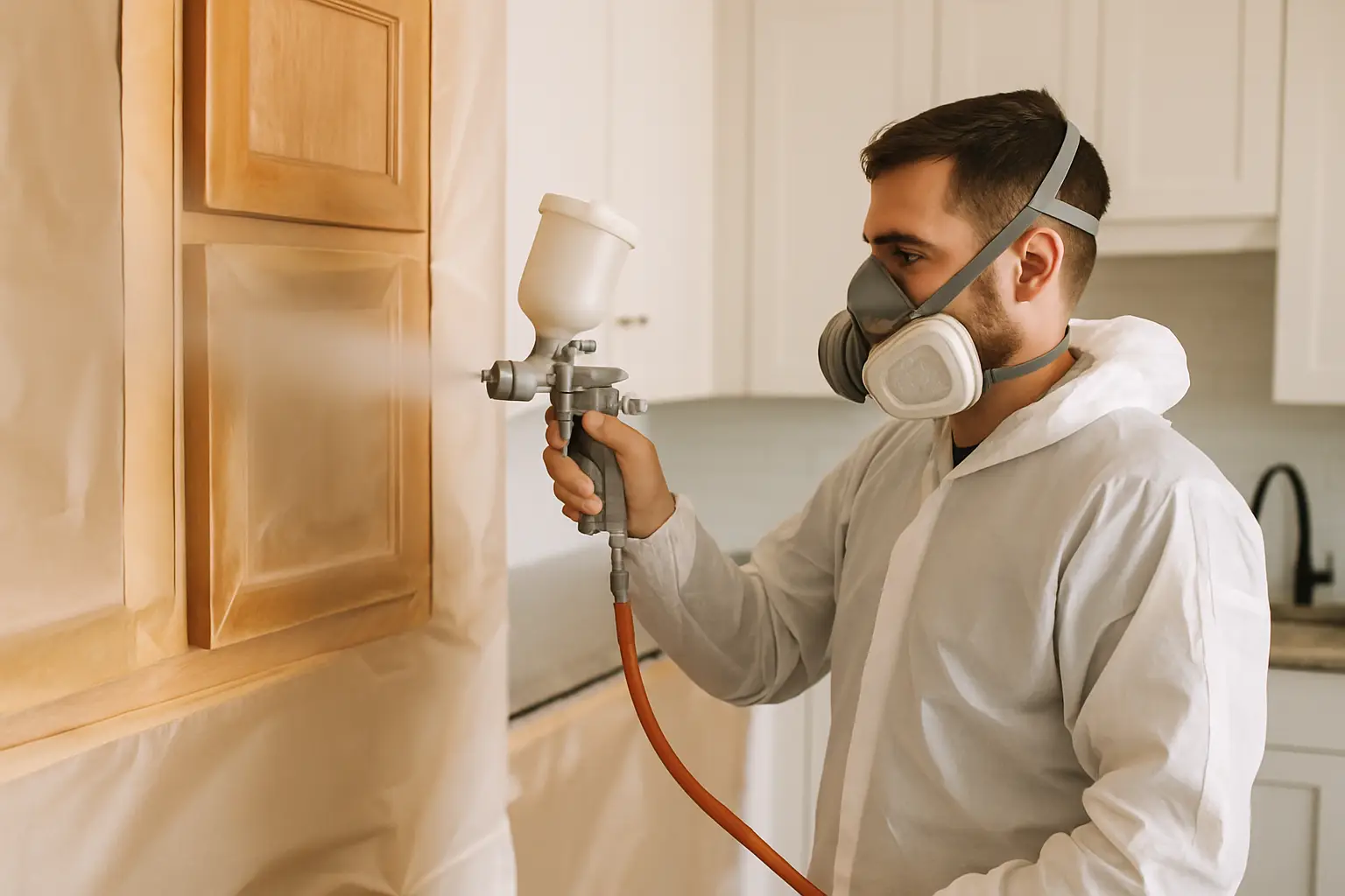 Can You Respray Kitchen Cabinets in Place?