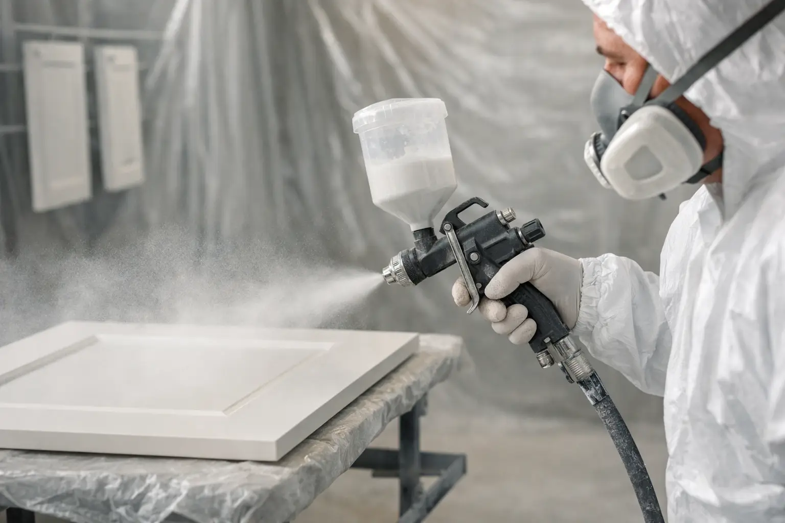 Dust Control for Cabinet Respraying