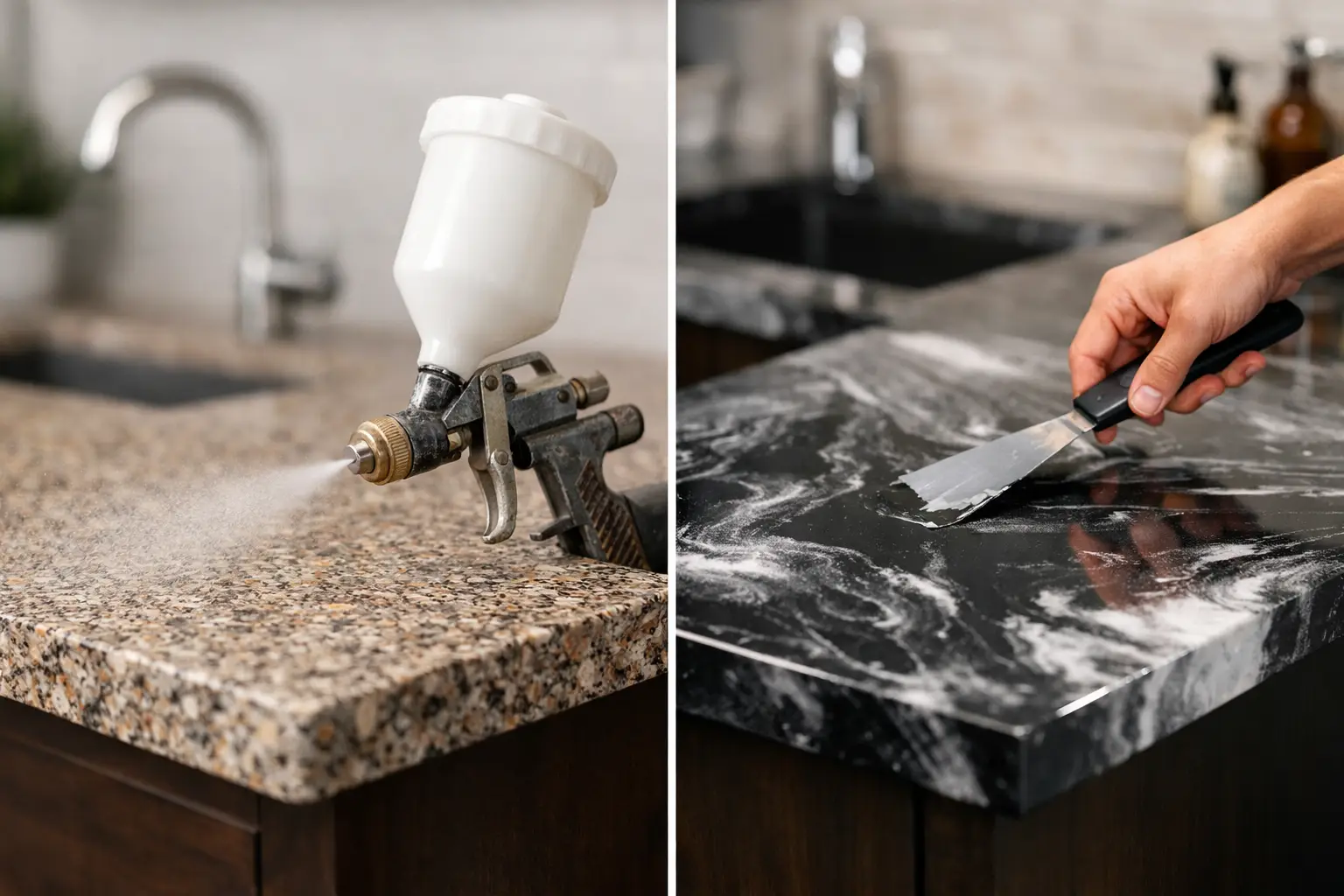 Spray Granite vs Epoxy Worktops