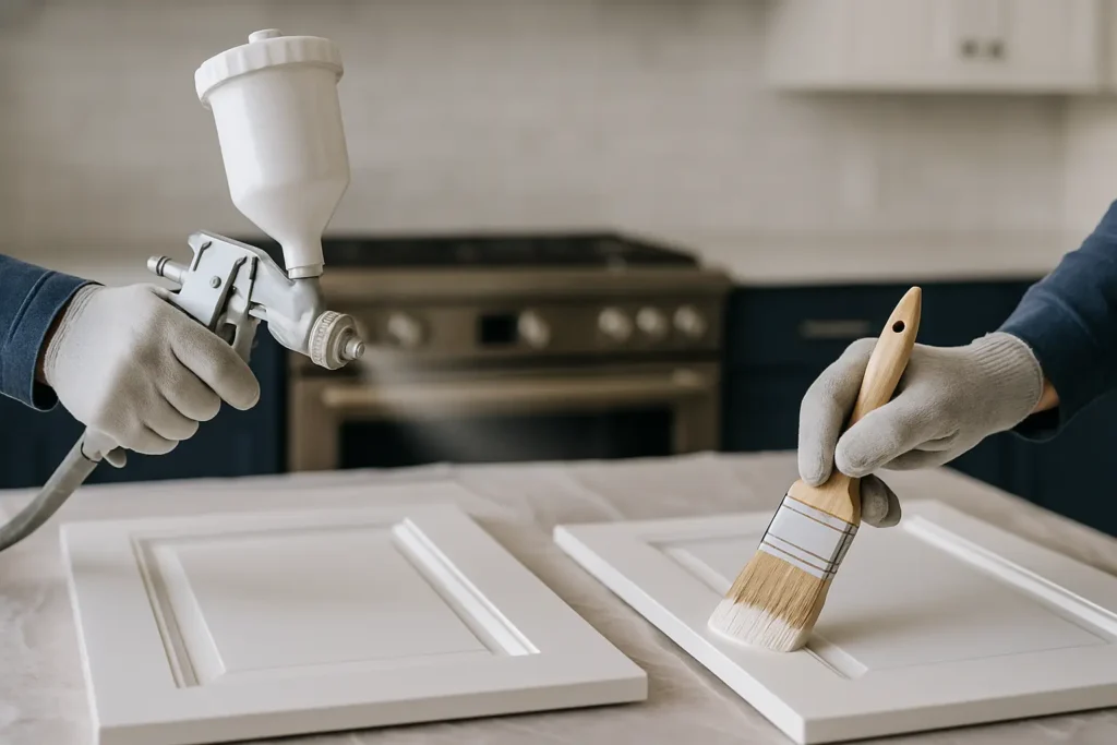 Spray or Hand Paint Kitchen Cabinets?