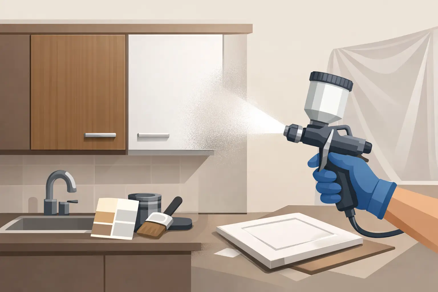 Can Laminate Cabinets Be Spray Painted?