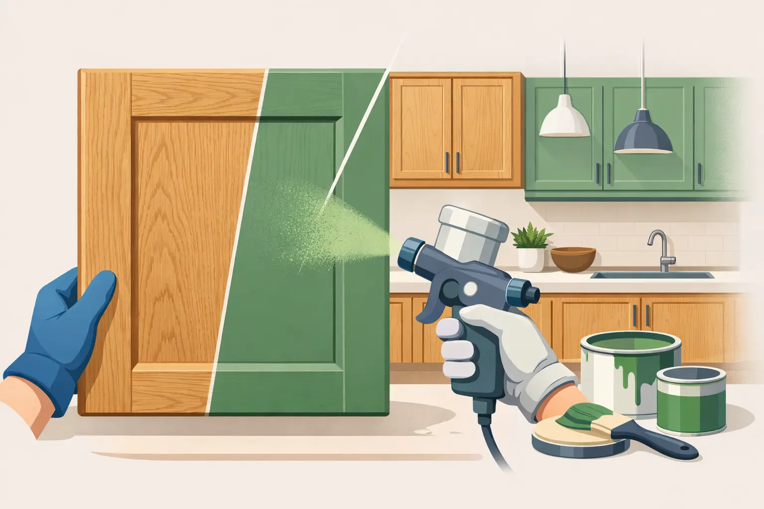 Can You Respray Oak Kitchen Doors?