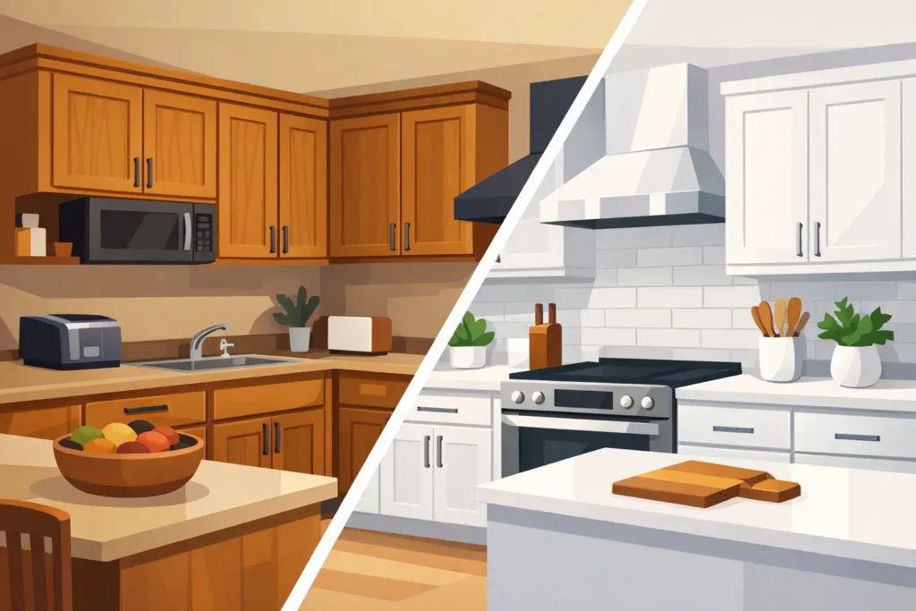 Example Oak Kitchen Respray Makeover Results