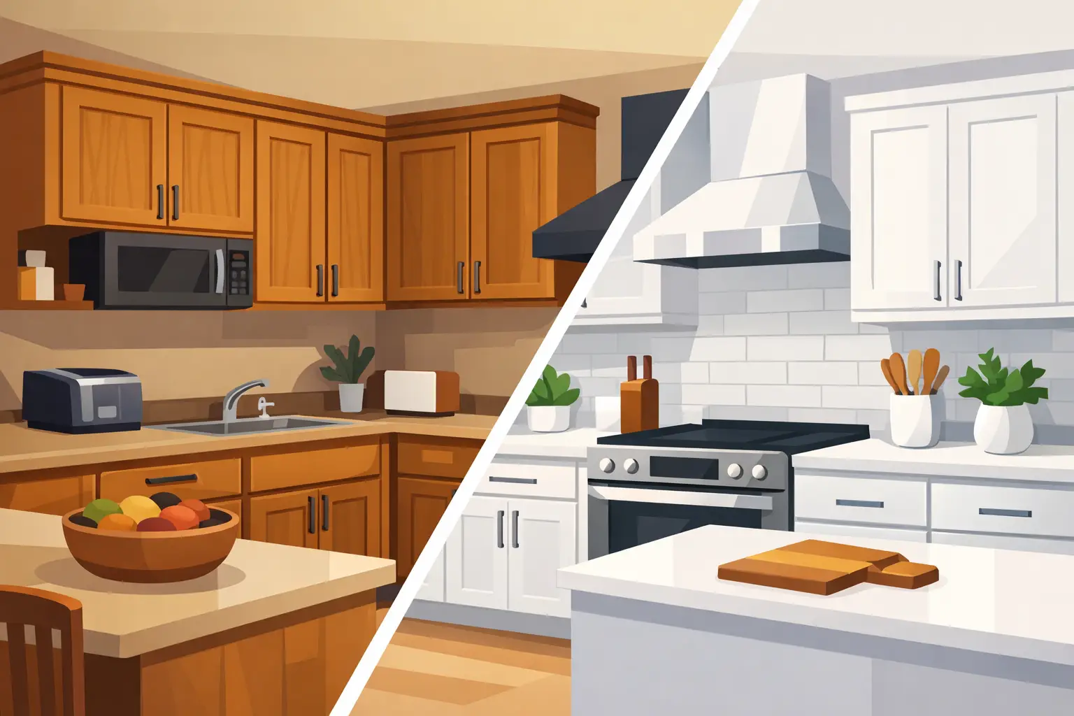 Example Oak Kitchen Respray Makeover Results