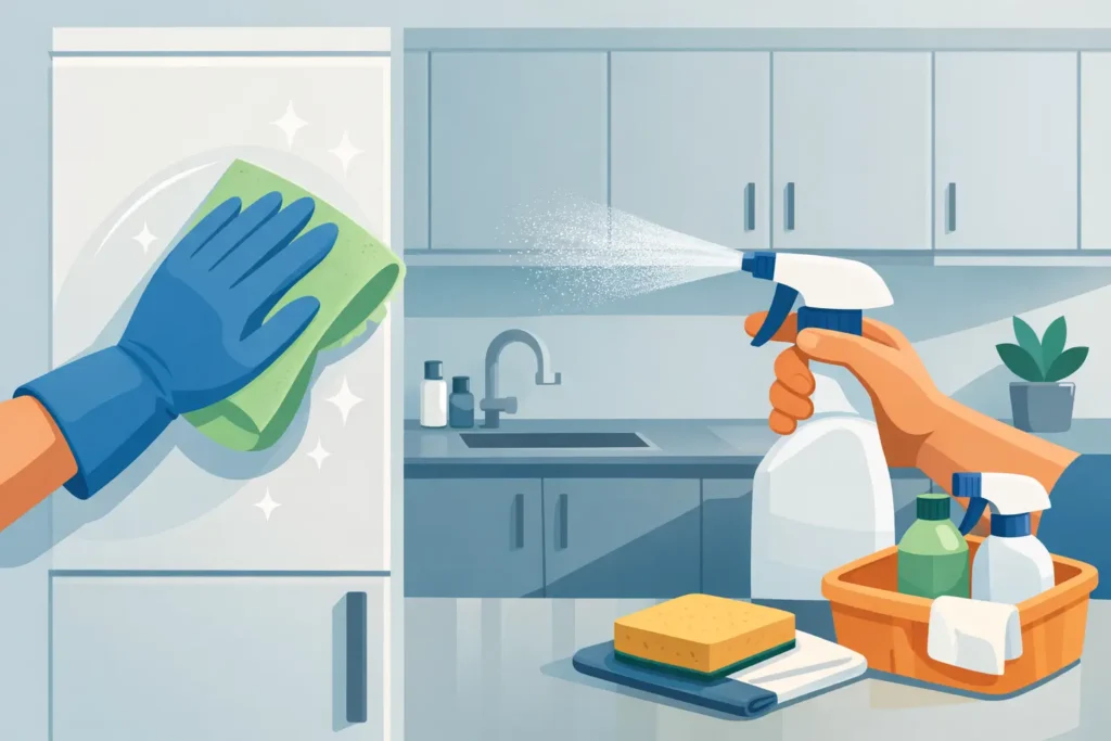 How to Clean Sprayed Kitchen Cabinets