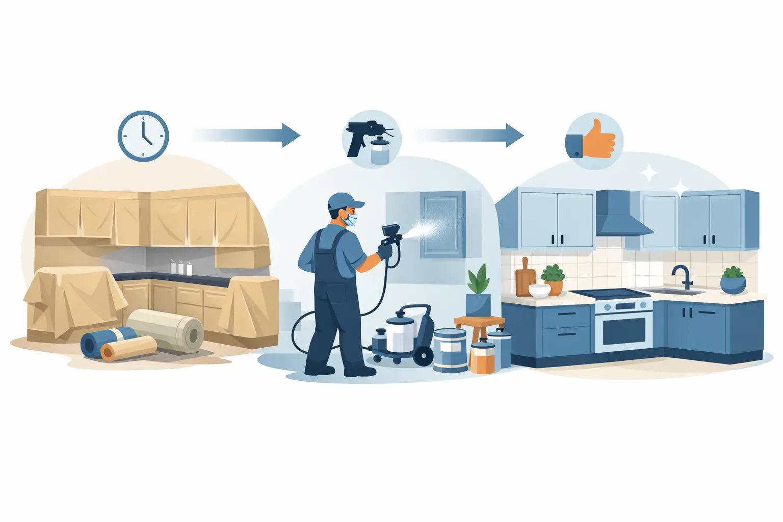 Kitchen Respray Timeline From Start to Finish