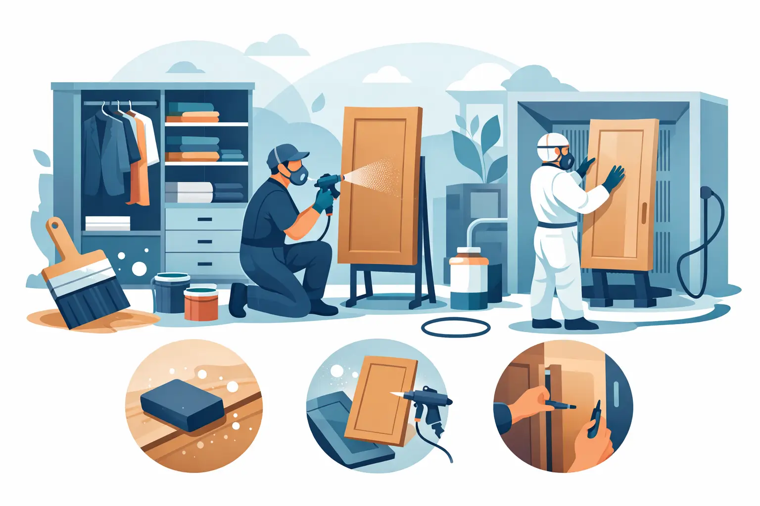 Wardrobe Respraying Process Step by Step