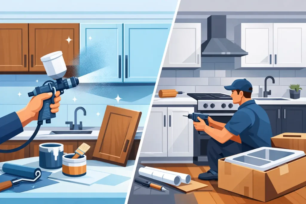Kitchen Respray Versus Replacement Cost Compared