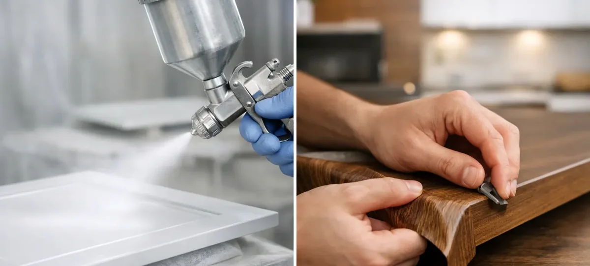 Cabinet Respraying vs Vinyl Wrapping