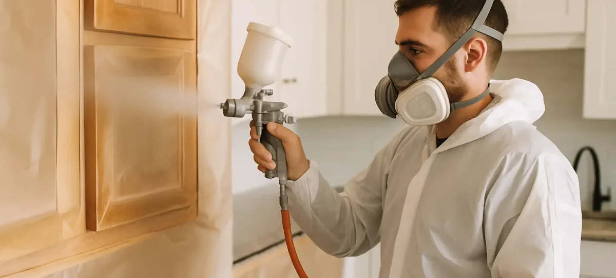 Can You Respray Kitchen Cabinets in Place?