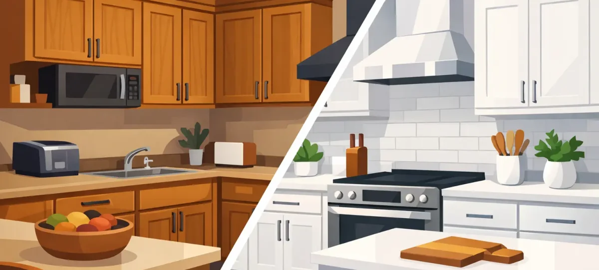 Example Oak Kitchen Respray Makeover Results