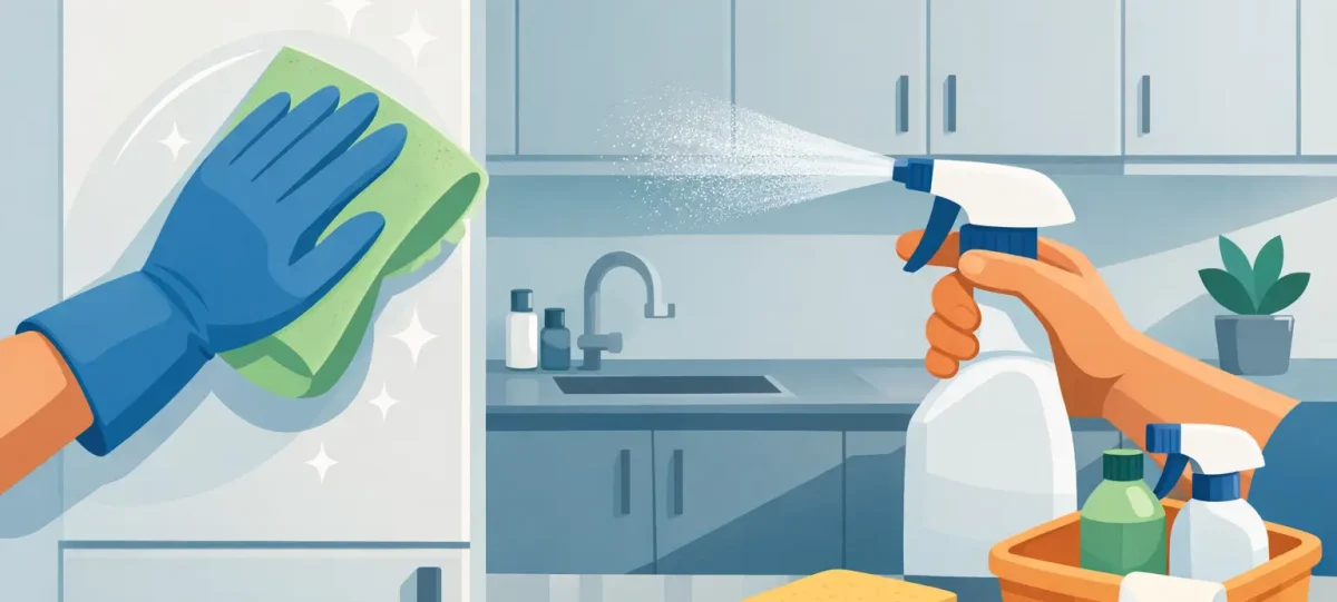 How to Clean Sprayed Kitchen Cabinets