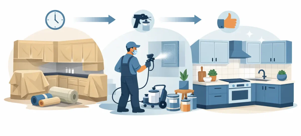 Kitchen Respray Timeline From Start to Finish