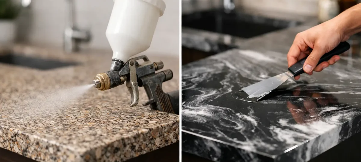 Spray Granite vs Epoxy Worktops