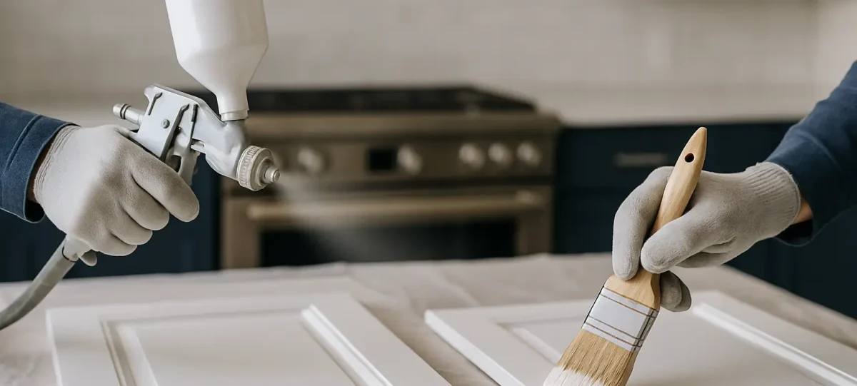 Spray or Hand Paint Kitchen Cabinets?